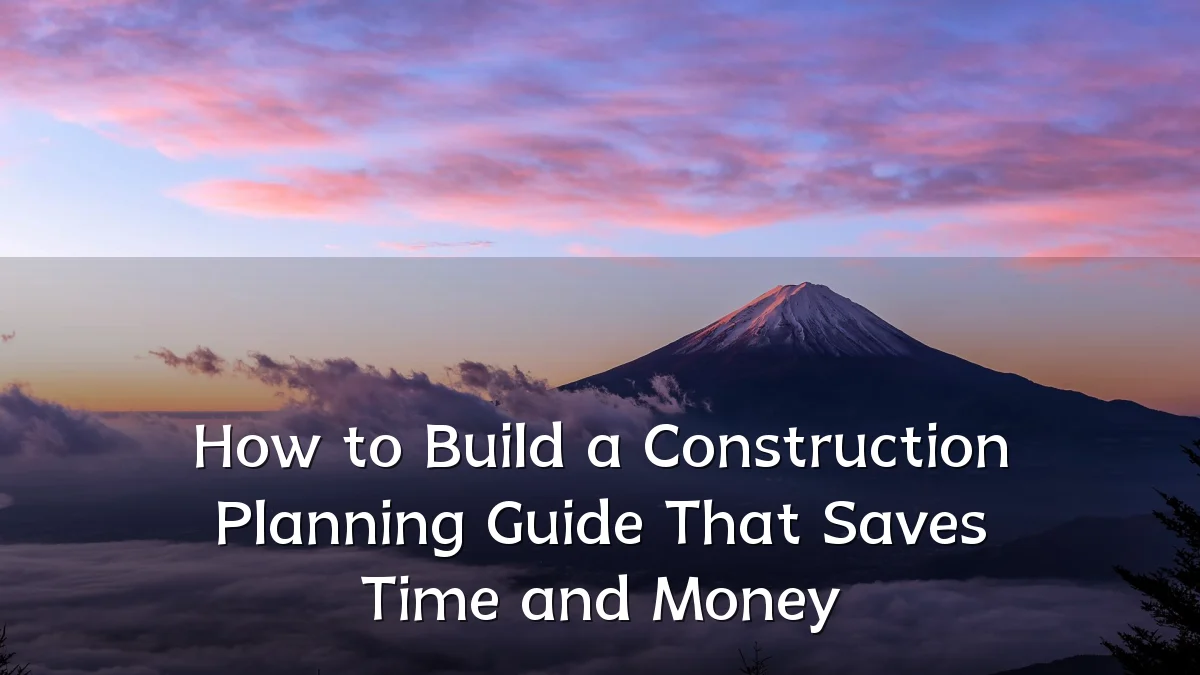 How to Build a Construction Planning Guide That Saves Time and Money
